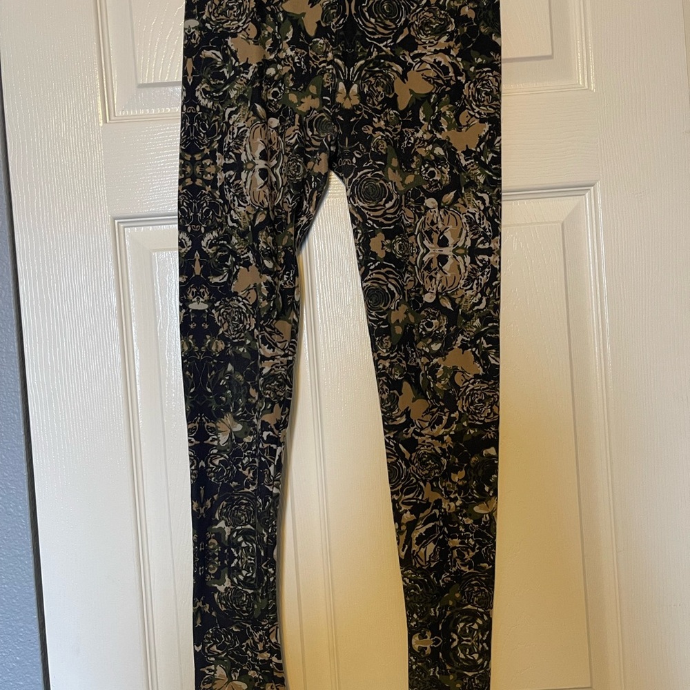 LuLaRoe Leggings, Brown, Black Tan, Army Green colored. Tiger Print